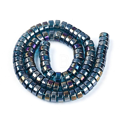 AB Color Plated Transparent Glass Beads Strands GLAA-T026-4x8mm-T03-1