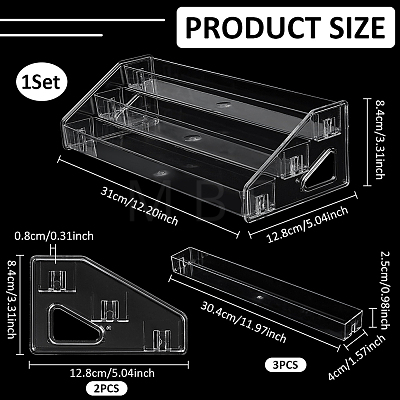 3-Tier Acrylic Organizer Display Riser Holder for Badges ODIS-WH0108-065B-1