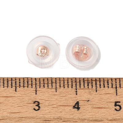 Long-Lasting Plated Brass Silicone Ear Nuts KK-K381-04RG-1