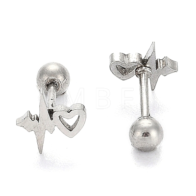 Tarnish Resistant 201 Stainless Steel Barbell Cartilage Earrings EJEW-R147-40-1