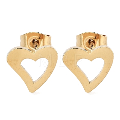 PVD Vacuum Plating 304 Stainless Steel Stud Earrings for Women EJEW-A048-41B-G-1