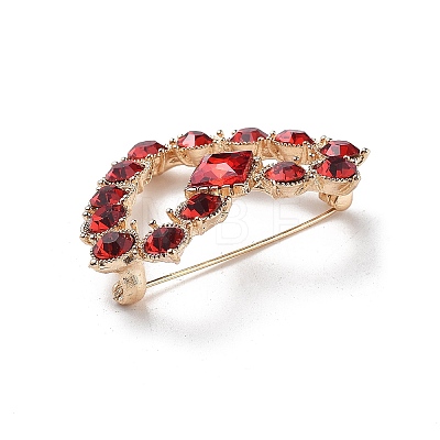 Heart Alloy Rhinestone Brooch Pins JEWB-Z034-07G-1