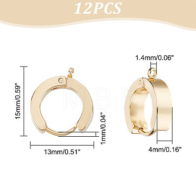 Unicraftale 12Pcs 201 Stainless Steel Huggie Hoop Earrings Findings STAS-UN0043-22-1