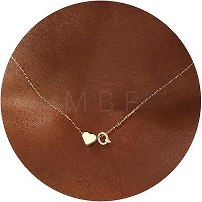 Simple Style Adjustable 316L Surgical Stainless Steel Heart and Initial Pendant Necklaces for Women WG95AEF-17-1