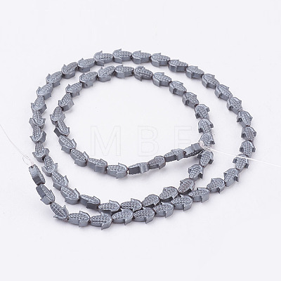 Non-magnetic Synthetic Hematite Beads Strands G-P341-05F-6x4mm-1