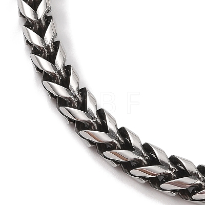 304 Stainless Steel Wheat Chain Bracelets for Men BJEW-B096-36A-AS-1