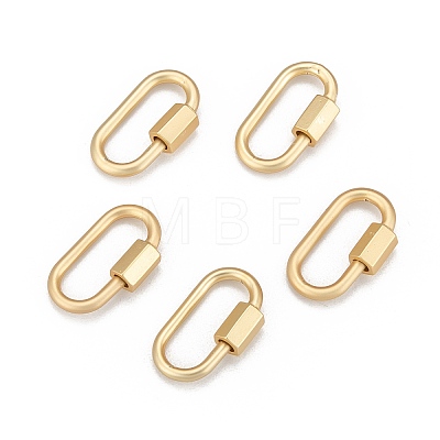 Brass Screw Carabiner Lock Charms X-ZIRC-G160-11G-1