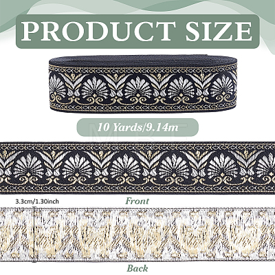 Ethnic Style Polyester Ribbons OCOR-WH0082-544B-1