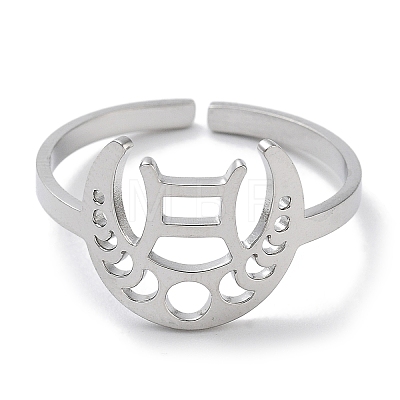 304 Stainless Steel Constellation Rings for Women RJEW-U024-01P-10-1