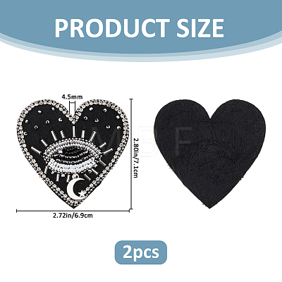2Pcs Cloth Computerized Embroidery Sew on Patches PATC-FH0001-39B-1