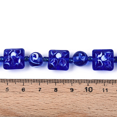 Handmade Lampwork Beads Strands LAMP-N028-06-1