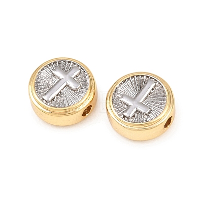 Two Tone Brass Beads KK-C162-088B-GP-1