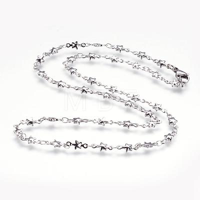 304 Stainless Steel Chain Necklaces STAS-P164-26P-1