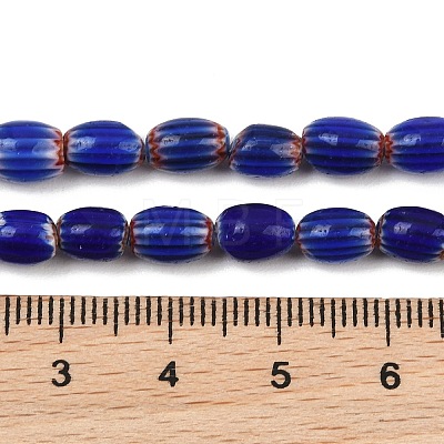 Handmade Millefiori Glass Oval Beads Strands LK-Z001-02A-02-1