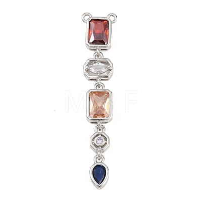 Brass Micro Pave Cubic Zirconia Big Pendants KK-K418-03B-P-1