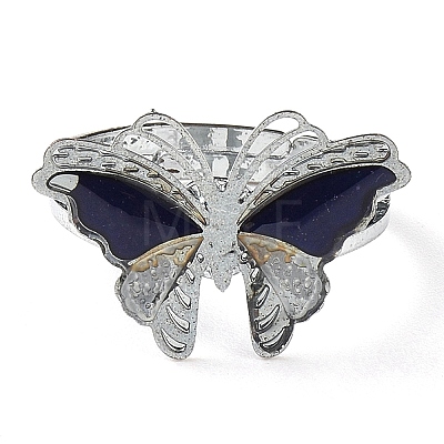 100Pcs Butterfly Adjustable Mood Ring RJEW-B029-06-1