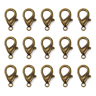 Tibetan Style Alloy Lobster Claw Clasps LS-PALLOY-O027-AB01-1