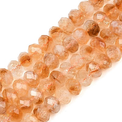 Heated Natural Citrine Beads Strands G-C259-A19-5x8mm-1