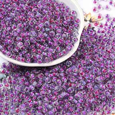 Transparent Inside Colours Glass Seed Beads SEED-A032-04T-1