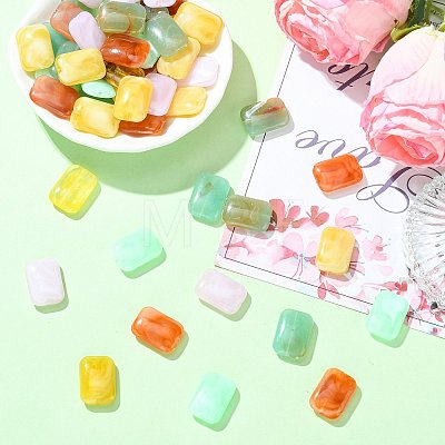 50Pcs Opaque Acrylic Beads MACR-FS0002-50-1