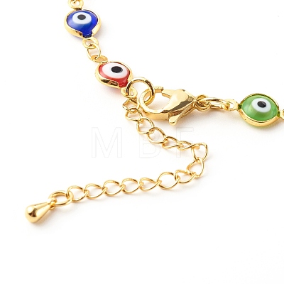 Evil Eye Lampwork Link Chain Bracelet Making AJEW-JB00961-02-1