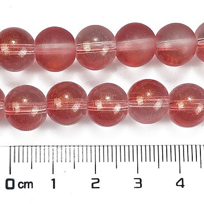 Frosted Transparent Glass Bead Strands GLAA-P065-10mm-06-1