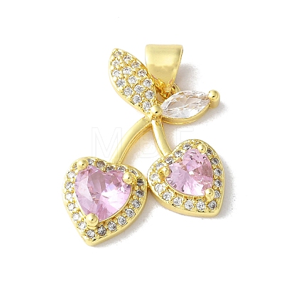Brass Micro Pave Cubic Zirconia Pendants KK-A252-34G-01-1