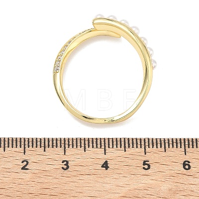 Brass Micro Pave Cubic Zirconia Cuff Open Rings RJEW-C158-01G-1