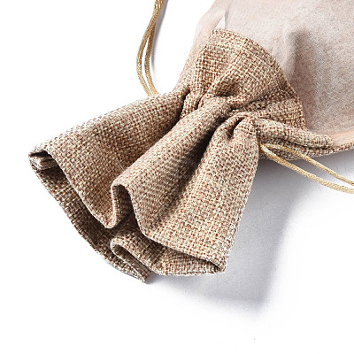 Rectangle Cotton Drawstring Winebottle Bags OP-Q053-016D-1