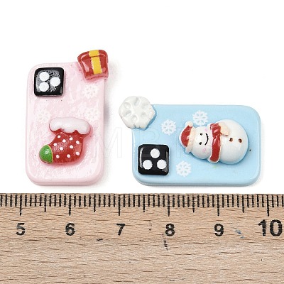 Christmas Opaque Resin Cabochons RESI-C065-01-1