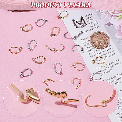 80Pcs 2 Colors 304 Stainless Steel Leverback Earring Findings STAS-ME0001-26-1