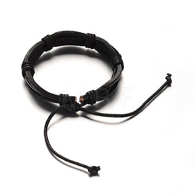 Adjustable Leather Cord Bracelets BJEW-M169-12A-1