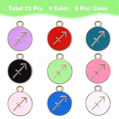 72Pcs 9 Colors Alloy Enamel Pendants ENAM-SZ0001-79A-05-1