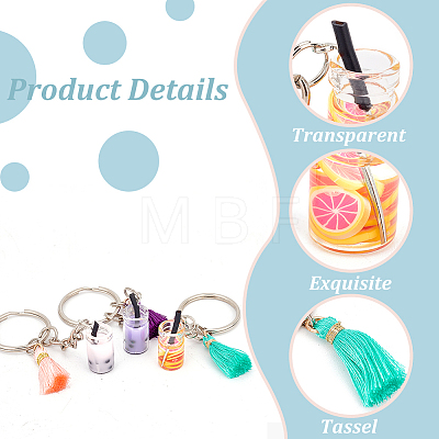 ® Imitation Bubble Tea/Boba Milk Tea Keychain Making Kits DIY-NB0008-01-1