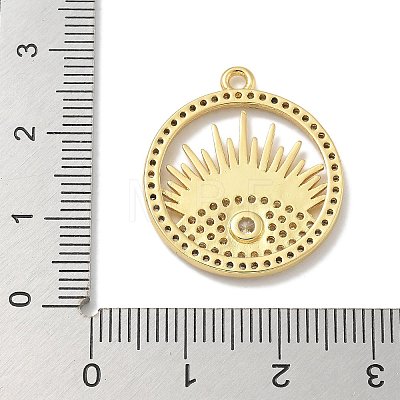 Rack Plating Brass Micro Pave Cubic Zirconia Pendants KK-L224-049G-1