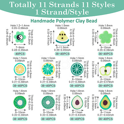 11 Strands 11 Styles Handmade Polymer Clay Bead Strands CLAY-TA0001-71-1