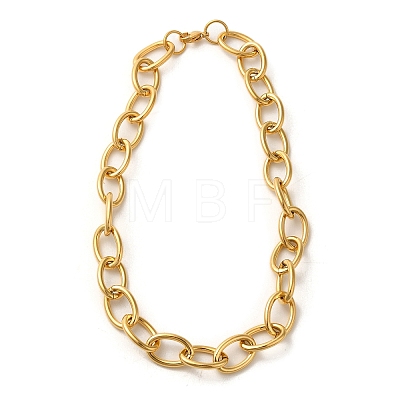 Ion Plating(IP) 304 Stainless Steel Cable Chain Necklaces NJEW-L173-021G-1