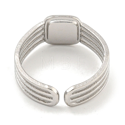 Non-Tarnish 304 Stainless Steel Cuff Finger Ring Components STAS-P365-32P-1