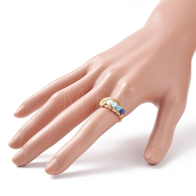 Glass Braided Vortex Finger Ring RJEW-TA00046-03-1