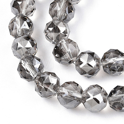 Electroplate Transparent Glass Beads Strands EGLA-N002-34C-C12-1