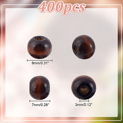 GOMAKERER Dyed Natural Wood Beads WOOD-GO0001-07A-1