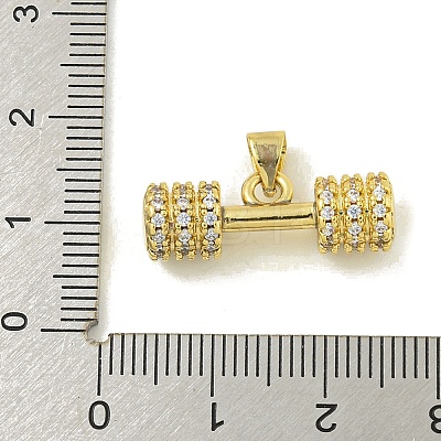 Rack Plating Brass Pave Cubic Zirconia Pendants KK-U029-24G-1