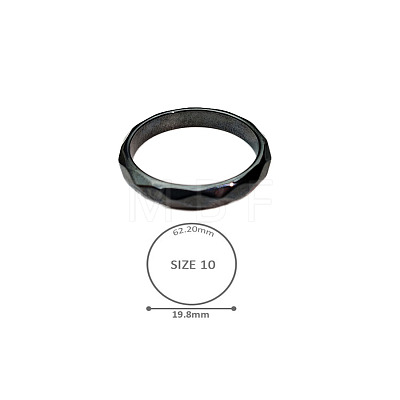 Synthetic Hematite Plain Band Rings BK4832-12-1