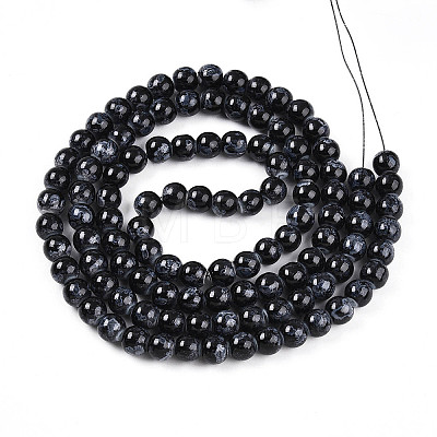 Baking Paint Glass Beads Strands DGLA-N008-8mm-10-1