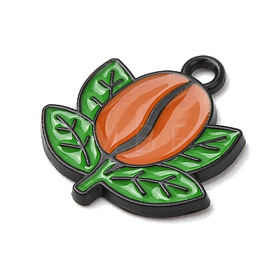Coffee Alloy Enamel Pendants ENAM-I089-01B-03-1