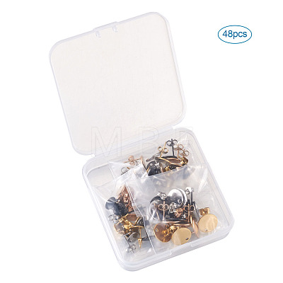 PVD Vacuum Plating 304 Stainless Steel Stud Earring Findings STAS-TA0004-67-1