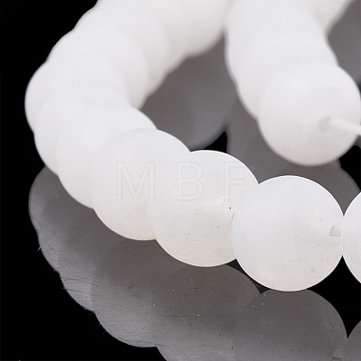 Natural White Jade Beads Strands G-T106-323-1