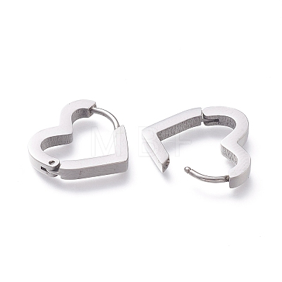 304 Stainless Steel Huggie Hoop Earrings X-EJEW-O099-07P-1