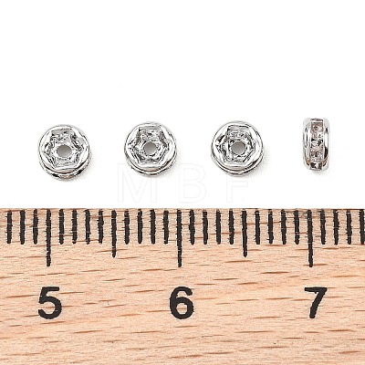 SHEGRACE Brass Micro Pave Clear Cubic Zirconia Spacer Beads XGRQ1U564-307P-1