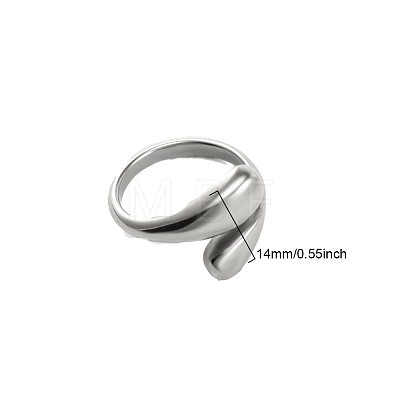 Non-Tarnish Stainless Steel Cuff Open Ring PW-WG88F08-03-1